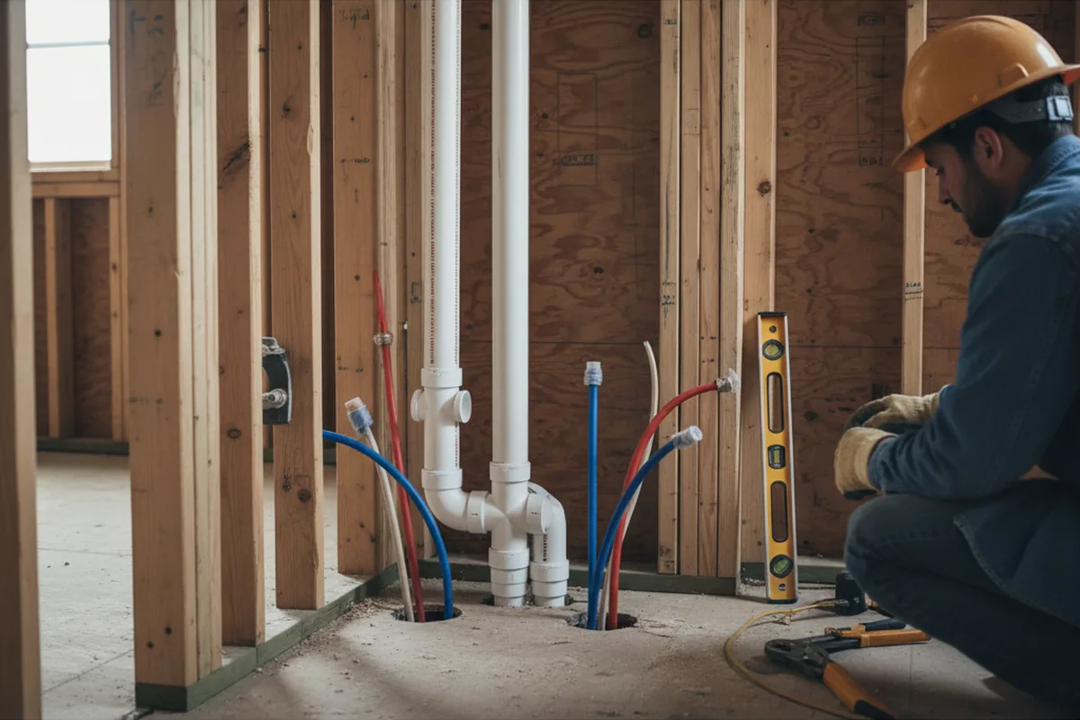 Drain and supply rough-in during Drain Cleaning in Catharpin
